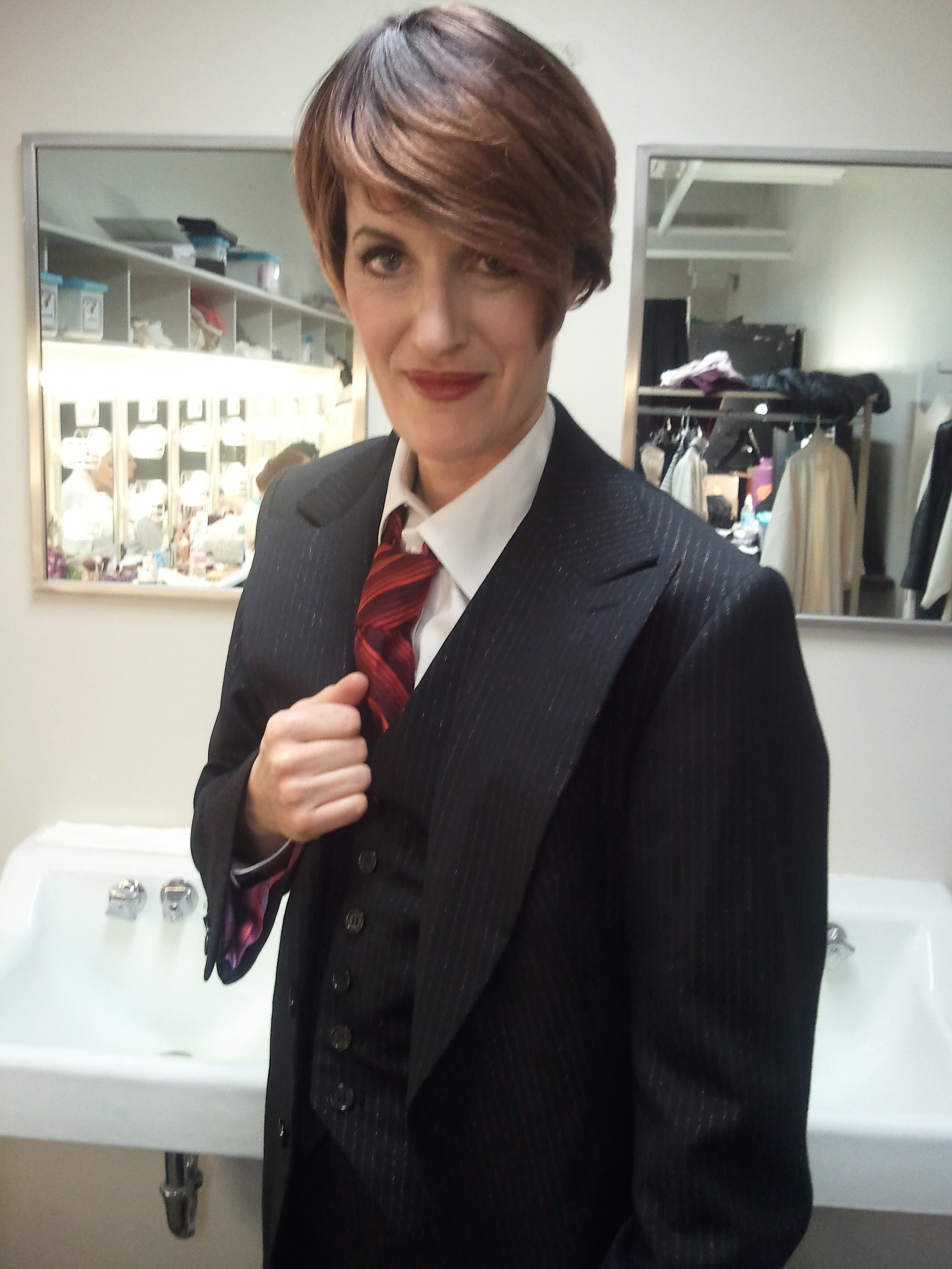 Back stage on the National Tour of 9 to 5, The Musical, getting ready to go on as "one of the Boys"